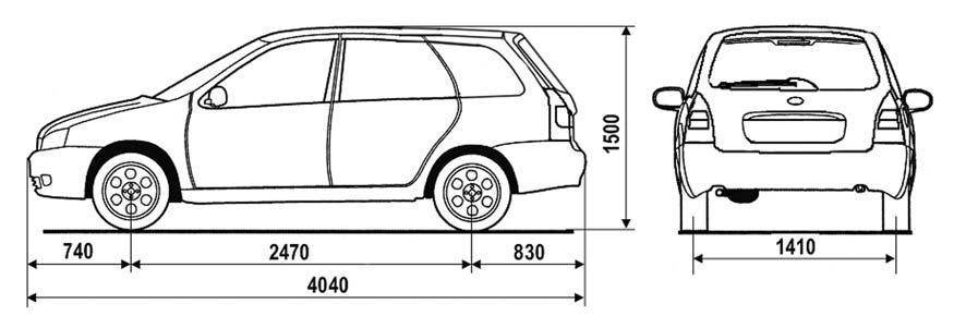 Лада калина седан чертеж
