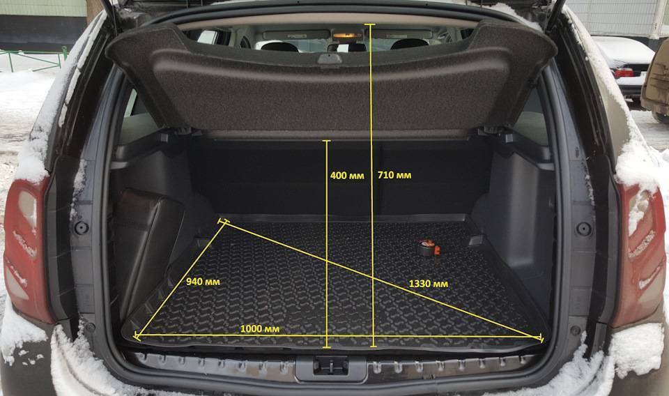 Рено дастер: размер багажника со сложенными сиденьями. размеры и объёмы багажника в дастере