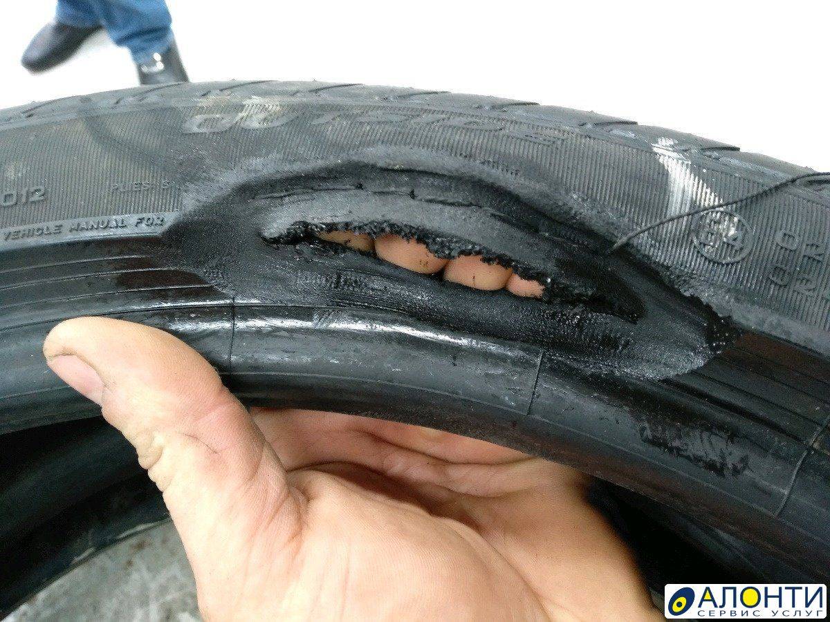 Как ремонтировать боковой порез шины