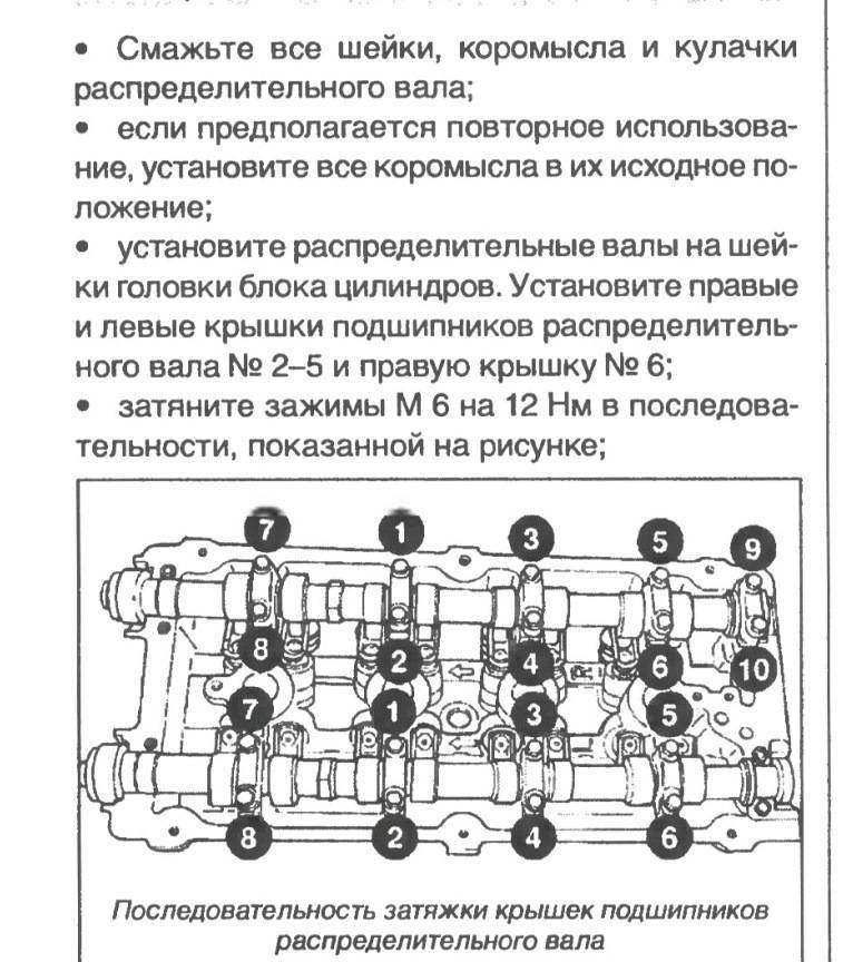 Схема затяжки распредвалов змз 406 инжектор