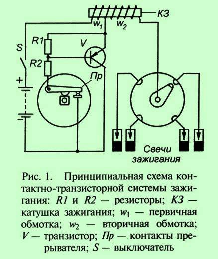 Контактно транзисторная система зажигания схема