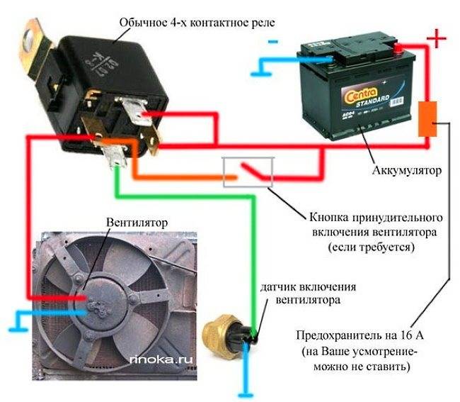 Вентилятор охлаждения двигателя ваз 2110 схема