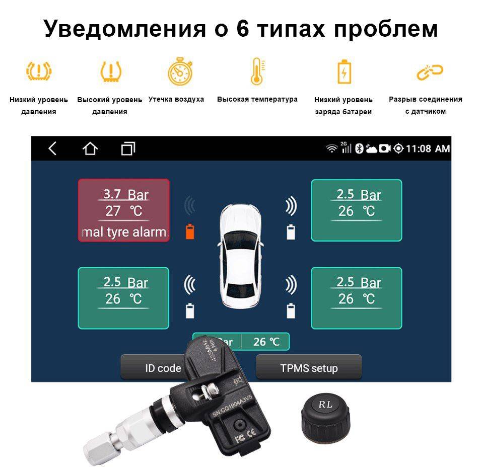 Как работает датчик давления в шинах? - motonoob.ru