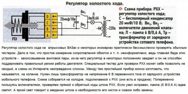 Схема регулятора холостого хода