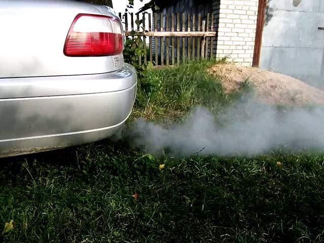 Синий дым из выхлопной трубы автомобиля и повышенный расход масла